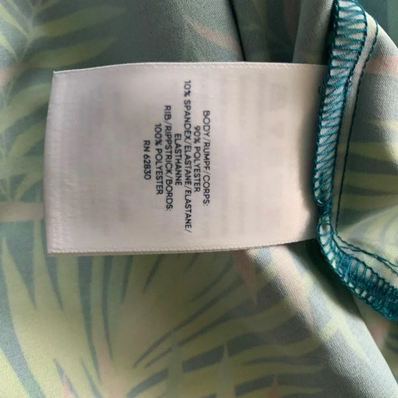 Lands' End 365 Tunic Palm Print Baltic Teal Pink Green Size L (14-16) - Picture 8 of 8